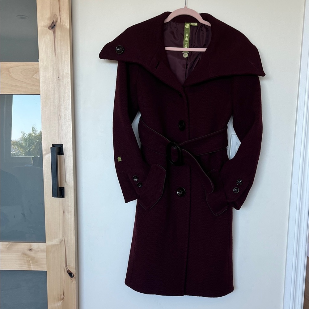 Soia & Kyo Burgundy and Cream Coat